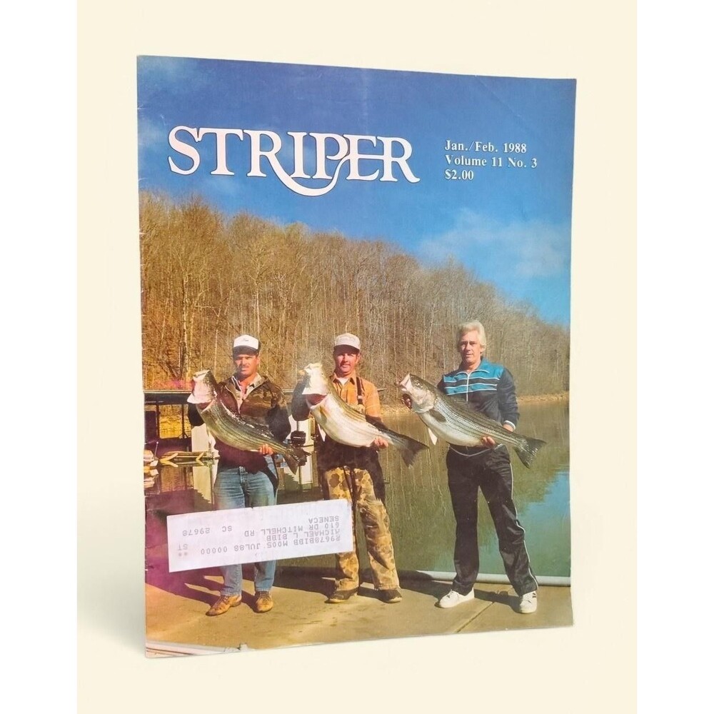 Vintage Striper Magazine Jan Feb 1988 Vol 11 No 3 Fishing Hybrid Bass Study Book